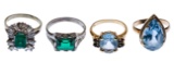 14k White and Yellow Gold and Gemstone Rings
