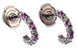 Tiffany & Co Platinum, Ruby and Diamond Pierced Earrings
