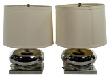 MCM Style Chrome Table Lamps