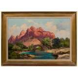 Alexander Dzigurski (American, 1911-1995) 'Zion National Park' Oil on Canvas