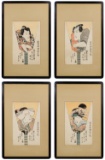 Utagawa Kunisada (Japanese, 1786-1865) 'Battledore Portraits' Woodblock Print Assortment