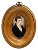 Miniature 'Lafayette' Watercolor Portrait