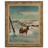 Ludwig Gschossmann (German, 1894-1988) 'Snow' Oil on Canvas
