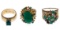 14k Yellow Gold and Emerald Ring Assortment