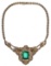 14k Yellow Gold, Emerald and Diamond Necklace