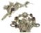 14k Yellow Gold and Gemstone Brooches
