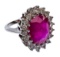 14k White Gold, Ruby and Diamond Ring