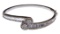 14k White Gold and Diamond Hinged Bangle Bracelet