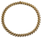 14k Yellow Gold Braid Link Choker Necklace