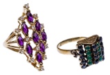 14k Yellow Gold and Gemstone Rings