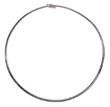 14k White Gold Omega Choker Necklace