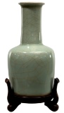 Chinese Celadon Crackle Glazed Mallet Vase