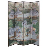 Asian Hand Painted Folding Screen