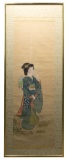 Asian Painted Silk Scroll