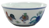 Chinese Doucai Glazed Porcelain Chicken Cup