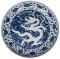 Chinese Blue and White Porcelain Dragon Charger