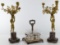 Bronze and Marble Candelabras