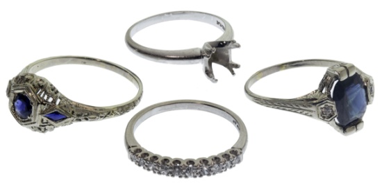 Platinum and 18k White Gold Ring Assortment