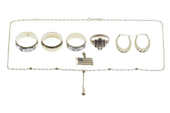 10k White and Yellow Gold Jewelry Assortment