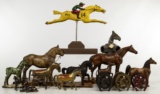 Cast Iron and Wood Horse Assortment