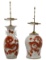 Chinese Iron Red on White Porcelain Lamps