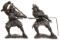 Japanese Fighting Samurai Statues