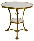 French Empire Style Brass and Marble Eagle Gueridon Table