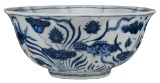 Chinese Blue and White Porcelain Floriform Bowl
