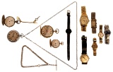 14k Gold and Gold Filled Case Pocket and Wristwatch Assortment