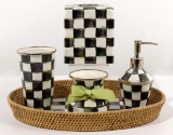 MacKenzie Childs 'Courtly Check' Enameled Bathroom Set