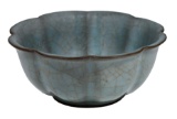 Chinese Celadon Crackle Glazed Floriform Bowl