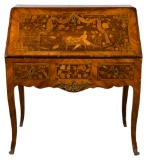 English Regency Style Marquetry Drop Front Desk