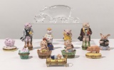 Limoges Trinket Box, Swarovski and Baccarat Crystal Figure Assortment