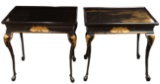 Chinoiserie Gilt Ebonized Wood End Tables