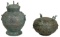 Chinese Bronze Lidded Zuns