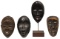 African Carved Wood Dan Mask Assortment