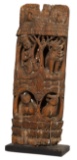 Indonesian Carved Wood Temple Panel