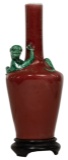Chinese Yaolingzun Flambe Glazed Porcelain Vase with Stand