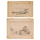 Louis Michel Elshemius (American, 1864-1941) Graphite on Paper Sketches