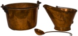 Copper Kettle, Scuttle and Ladle