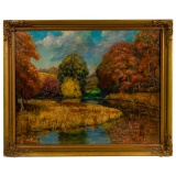 W. W. Purvis (American, 20th Century) 'Landscape' Oil on Canvas