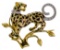 18k Yellow Gold, Emerald and Diamond Cheetah Brooch