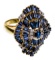 18k Yellow Gold, Sapphire and Diamond Ring