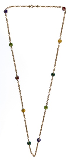 Hidalgo 18k Yellow Gold and Enamel Necklace