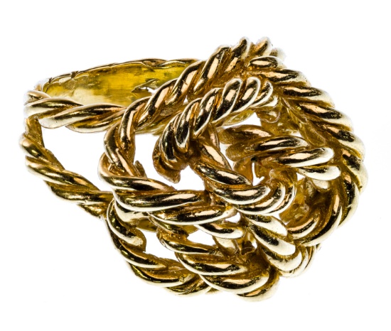 18k Yellow Gold Twisted Rope Ring