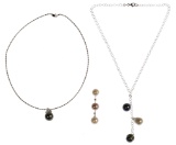 18k White Gold and Multi-Color Pearl Jewelry