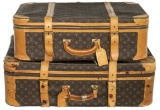 Louis Vuitton Monogrammed Canvas and Leather Suitcases