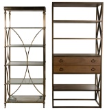 Contemporary Brushed Metal Shelving Units