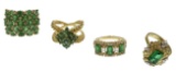 14k Yellow Gold, Emerald and Diamond Ring Assortment