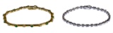 18k White Gold and 14k Yellow Gold Tennis Bracelets